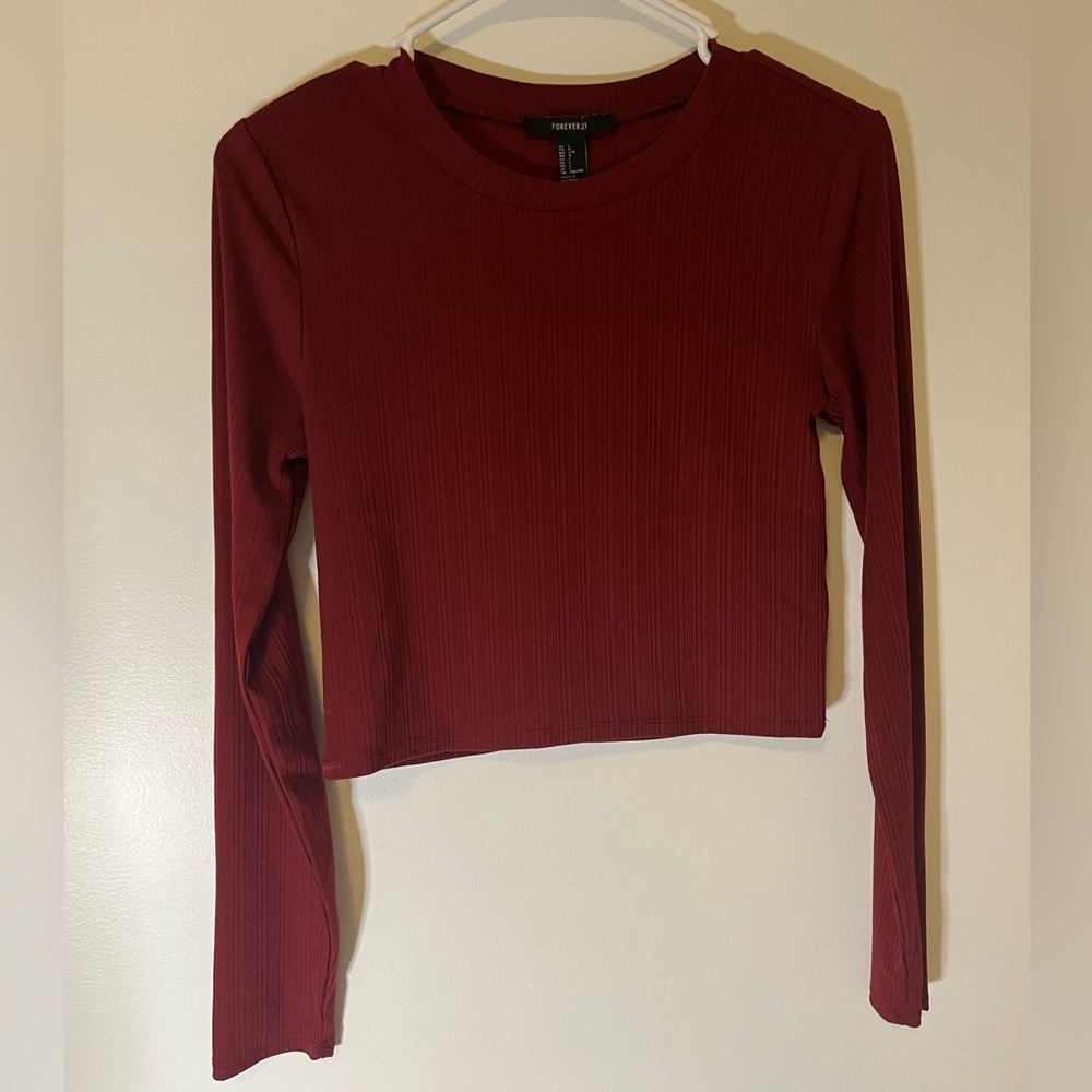 Forever 21 Women’s Long Sleeve Half Shirt Size Large